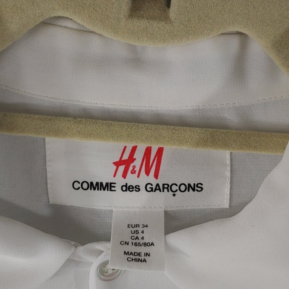 Comme des Garçons x H&M sheer white blouse - Picture 2 of 7